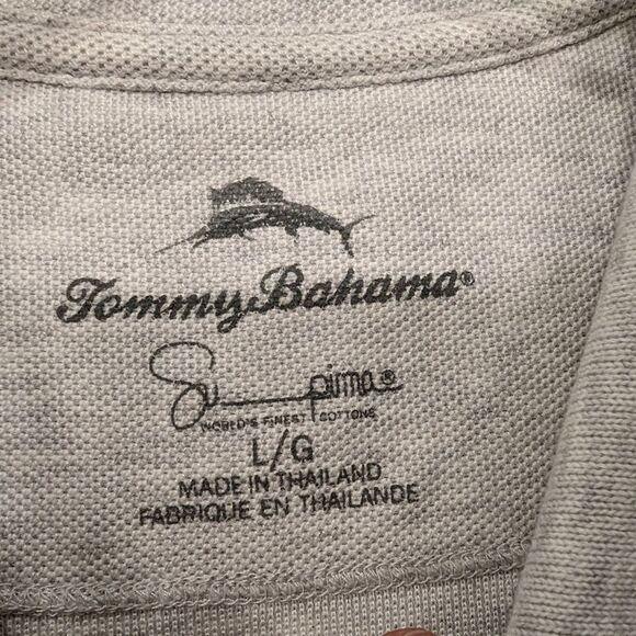 Tommy Bahama Men’s Golf Polo light gray embroidered supima cotton Shirt Size L - Picture 3 of 8